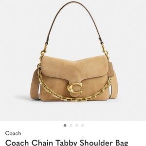 Coach Chain Tabby Shoulder Bag - Sand with Gold Hardware-NWT CAN13